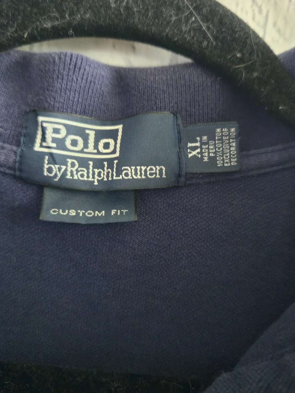 Polo Ralph Lauren Triple Pony Navy Blue Custom Fit Polo Top